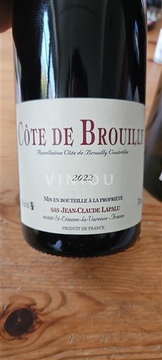 Beaujolais Côte-de-Brouilly Jeanclaude Lapalu 2022