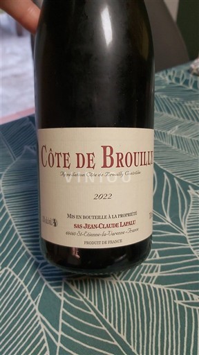 Beaujolais Côte-de-brouilly Jeanclaude Lapalu 2022