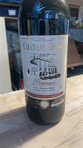 Burdeos Bordeaux Château Deson 2001
