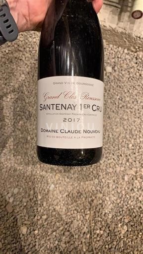 Bourgogne Santenay Premier Cru Domaine Claude Nouveau Grand Clos Rousseau 2017