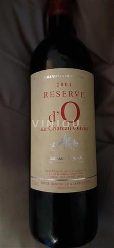 Bordeaux Pessac-Léognan Château Olivier Réserve d'O 2001