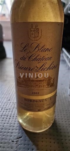 Bordeaux Château Prieurélichine Le Blanc du Château Prieuré-Lichine 2002
