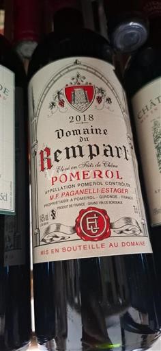 Bordeaux Pomerol Domaine Rempart 2018