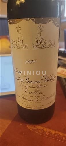 Bordéus Pauillac Grand Cru Classé Château Mouton Baron Philippe 1970