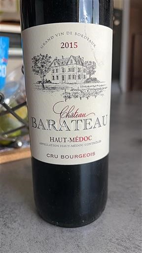 Bordeaux Haut-Médoc Cru Bourgeois Château Barateau 2015