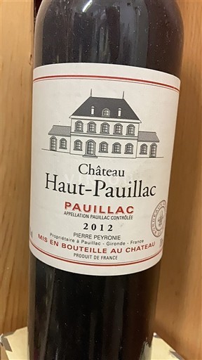 Bordeaux Pauillac Château Haut Pauillac 2012