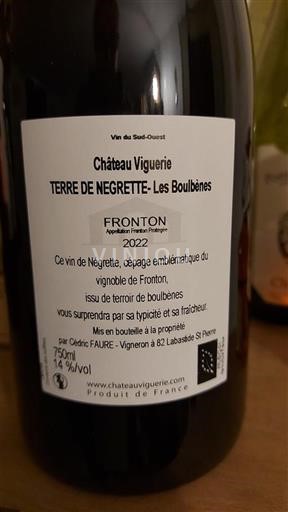 Zuidwest-Frankrijk Fronton Château Viguerie Terre de Negrette - Les Boulbènes 2022
