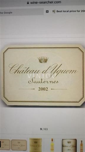 Bordéus Sauternes Château Yquem 2002