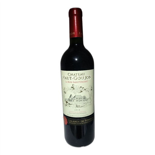 Bordéus Lalande-de-Pomerol Château Hautgoujon La Rose Saint-Vincent 2014