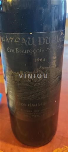 Burdeos Moulis-en-Médoc Cru Bourgeois Supérieur Château Duplessis 1964