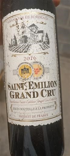 Bordeaux Saint-Émilion Grand Cru Union De Producteurs De Saintémilion 2016