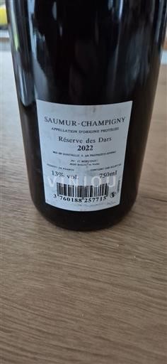 Valle del Loira Saumur-Champigny Pf. Jc Moncourt Réserve des Dars 2022