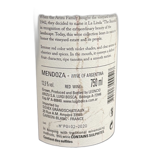 Vin Rouge sec La Linda Bodega Luigi Bosca 2019 Argentine Mendoza