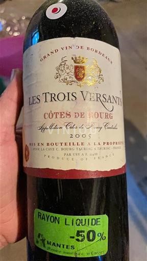 Bordeaux Côtes-de-bourg Les Trois Versants 2005
