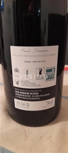 Loirevallei Saint-Nicolas-De-Bourgueil Domaine Olivier Domaine Niet-geïntegreerd