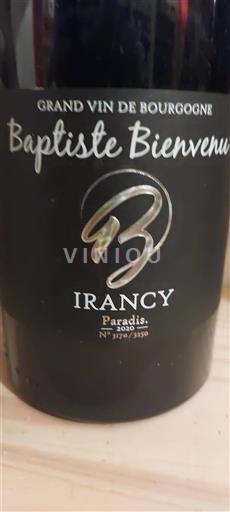 Bourgogne Irancy Baptiste Bienvenu Paradis 2020