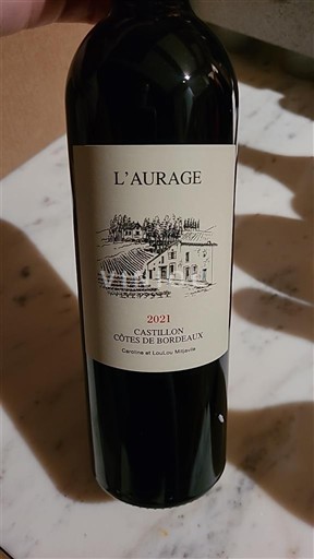Bordeaux Castillon Côtes de Bordeaux L'aurage 2021