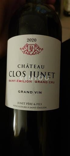 Bordéus Saint-Émilion Grand Cru Château Clos Junet 2020