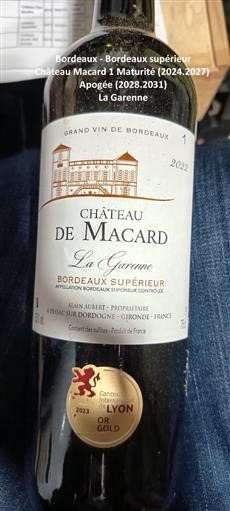 Bordéus Bordeaux Superior Château Macard La Garenne 2022