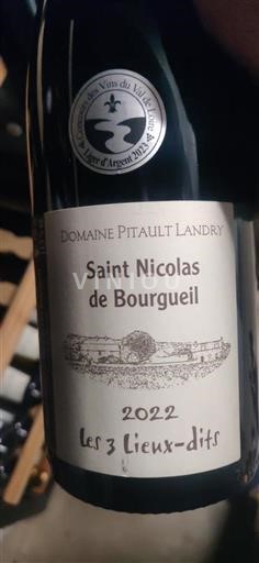 Vallée de la Loire Saint-Nicolas-De-Bourgueil Domaine Pitault Landry Les 3 Lieux-dits 2022