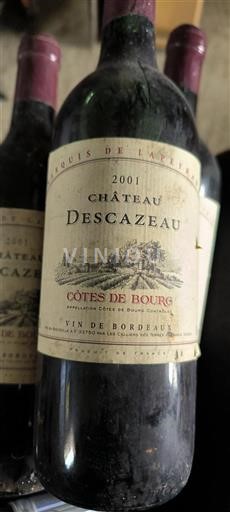 Vin Rouge sec Château Descazeau 2001 France Bordeaux Côtes-de-bourg AOC