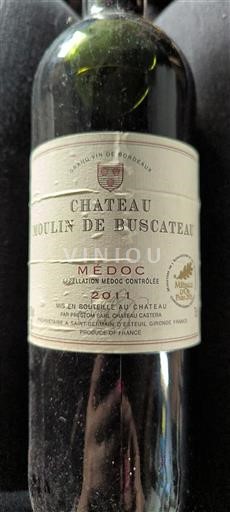 Vin Rouge sec Château Moulin de Buscateau 2011 France Bordeaux Médoc AOC