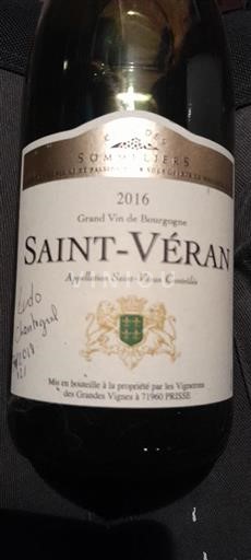 Vin Blanc sec Vignerons des Grandes Vignes 2016 France Bourgogne Saint-Véran AOC