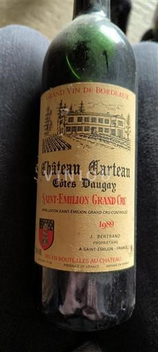 Burdeos Saint-Émilion Gran Cru Grand Cru Château Carteau Côtes Daugay 1989