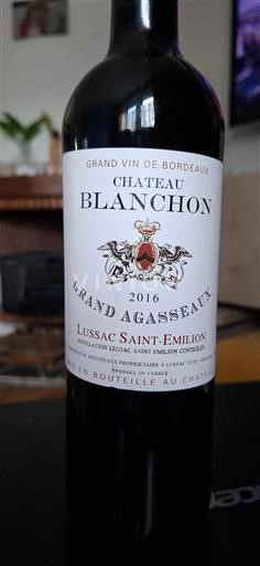 Bordeaux Lussac-saint-émilion Château Blanchon Grand Agasseaux 2016