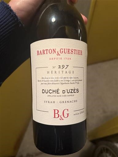 Rhônetal Duché d'Uzès Barton & Guestier Héritage 2020