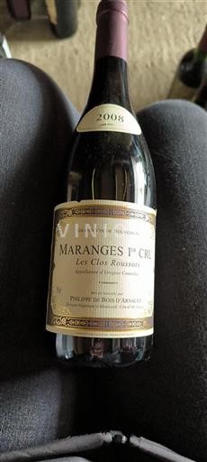 Borgonha Não especificado Premier Cru Philippe De Bois Arnauld Les Clos Roussots 2008