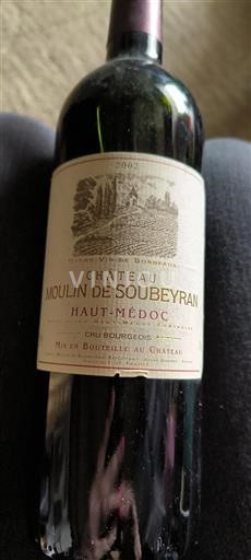 Bordéus Haut-Médoc Cru Bourgeois Château Moulin De Soubeyran 2002