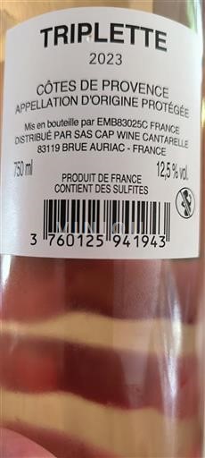 Provence Côtes-de-Provence Domaine Cantarelle Triplette 2023