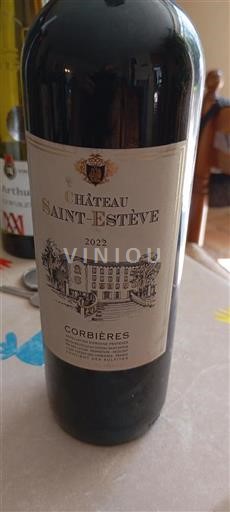 Vin Rouge sec Château Saint Estève 2022 France Languedoc Corbières AOC