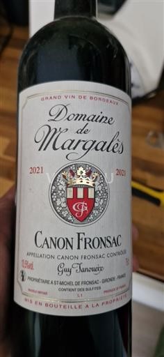 Bordeaux Canon-Fronsac Domaine Margales 2021