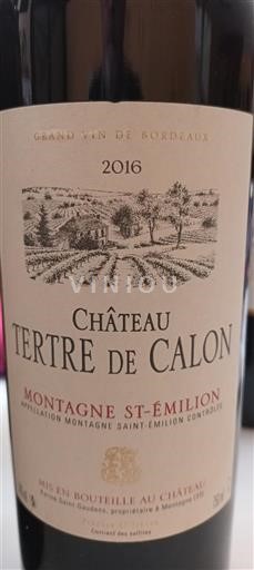 Bordeaux Montagne Saint-Émilion Château Tertre De Calon 2016