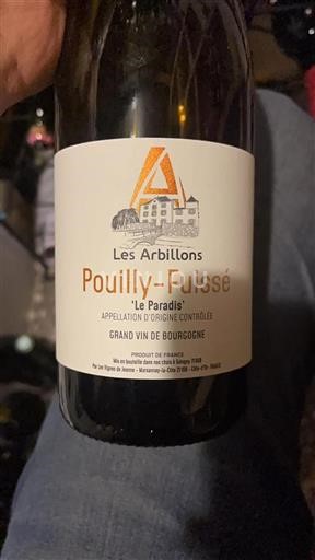 Bourgogne Pouilly-fuissé Grand Cru Les Arbillons Le Paradis 2022