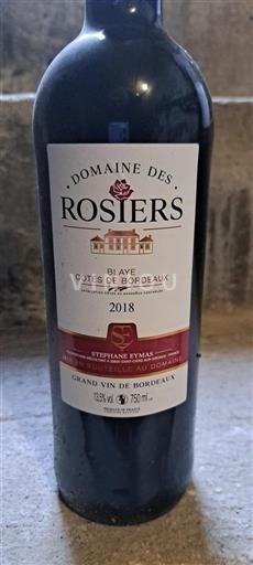 Burdeos Blaye-Côtes de Burdeos Domaine Des Rosiers 2018
