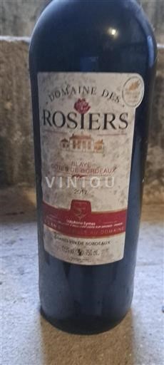 Burdeos Blaye-Côtes de Burdeos Domaine Des Rosiers 2017