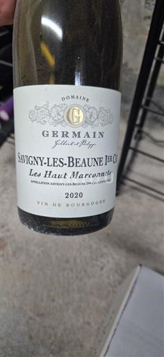 Vin Rouge sec Les Haut-Marconnets Domaine Germain 2020 France Bourgogne Savigny-lès-beaune AOC Premier Cru