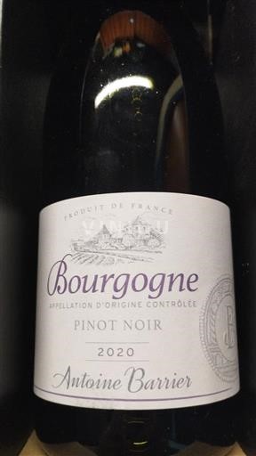 Bourgogne Antoine Barrier 2020