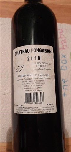Bordeaux Puisseguin-Saint-Émilion Château Fongaban 2018