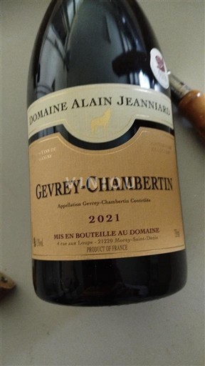 Burgund Gevrey-chambertin Domaine Alain Jeanniard 2021