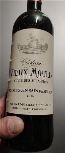 Bordeaux Puisseguin-saint-émilion Domaine Vieux Moulin Des Aubaredes 2015