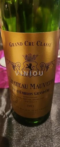 Vin Rouge sec Château Mauvezin 1993 France Bordeaux Saint-Émilion Grand Cru AOC Grand Cru