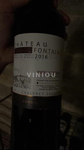 Bordeaux Bordeaux Supérieur Château Genage Fontaine 2016