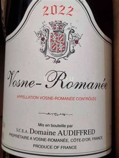 Burgundy Vosne-Romanée Vosne Romanée 2022