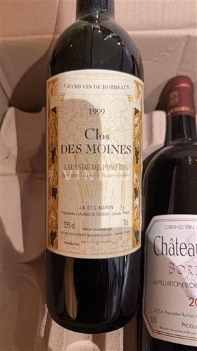 Bordeaux Lalande-de-pomerol Clos des Moines 1999
