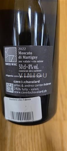 Valais Ikke specificeret Cave du Chavalard Moscato di Martigny 2022