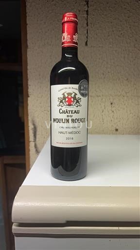 Vin Rouge sec Château Moulin Rouge 2016 France Bordeaux Haut-Médoc AOC